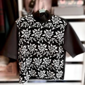 Sandro Paris Lace Embroidered Short Sleeve Top